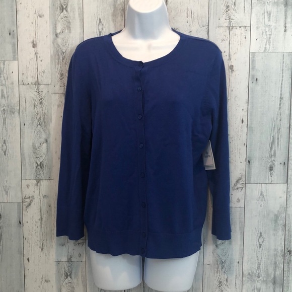 Susina Pointelle Button Front Cardigan NWT Large - Picture 1 of 9